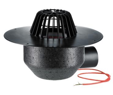 Dachablauf DN110 waagrecht mit PP-Kragen und Heizung (10-30W/230V)  HL64.1F/1